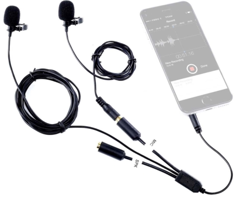 Movo Professional Lavalier Lapel Clip-on Interview Podcast Microphone